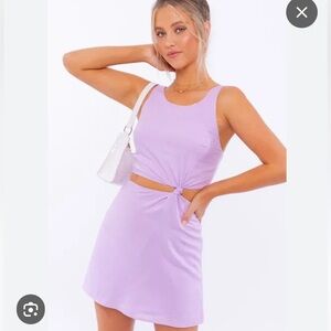 Le Lis Linen Front Knot Cutout Mini Dress 👗